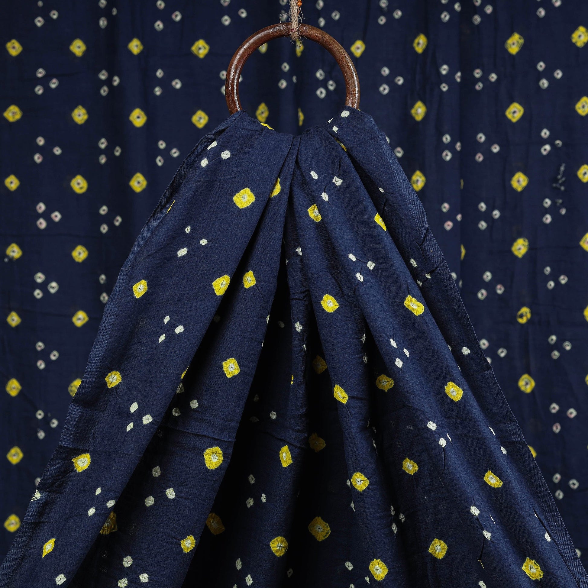 Blue -  Kutch Tie-Dye Mul Cotton Bandhani Fabric 02