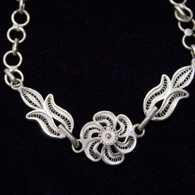 Tilak Designer Tarakasi Silver Filigree Bracelet For Women