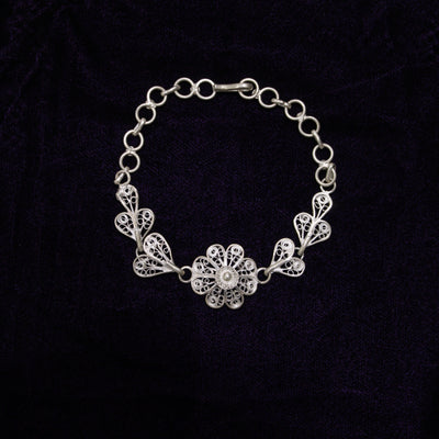 Designer Tarakasi Silver Filigree Bracelet For Women
