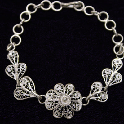 Designer Tarakasi Silver Filigree Bracelet For Women