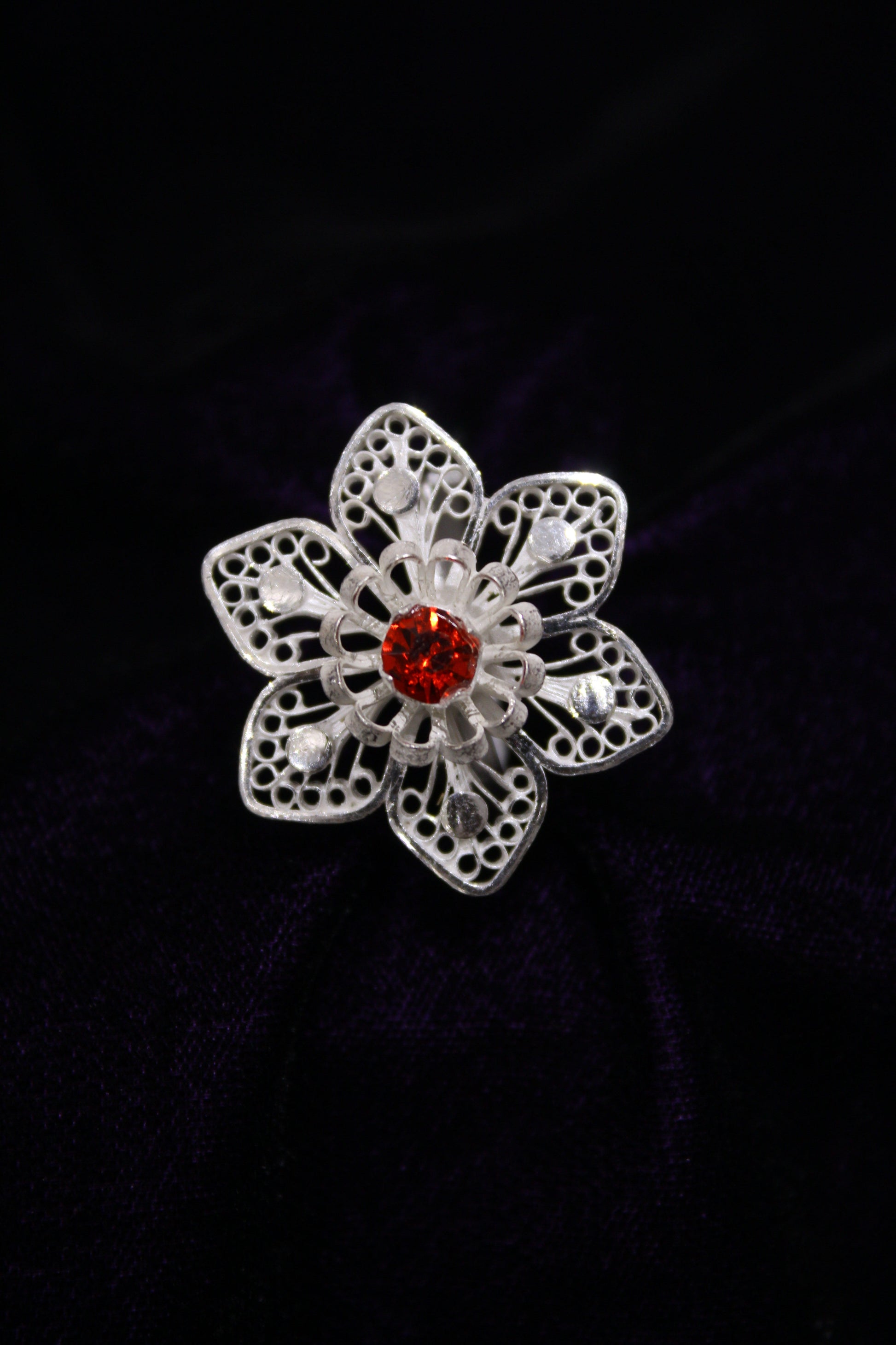 Designer Women Handmade filigree Silver Ring