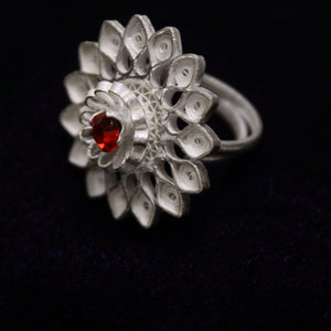 Designer Tarakasi Silver Filigree Ring For Women