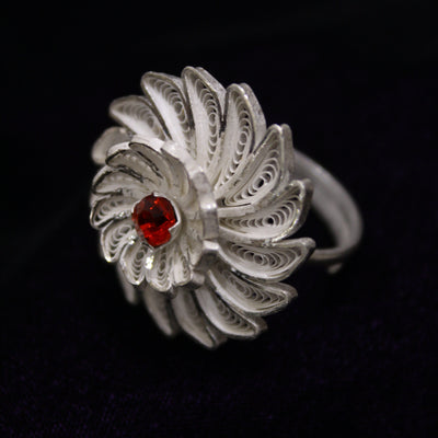 Tarakasi Silver Filigree Ring For Women
