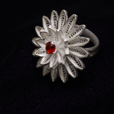 Designer Tarakasi Silver Filigree Ring