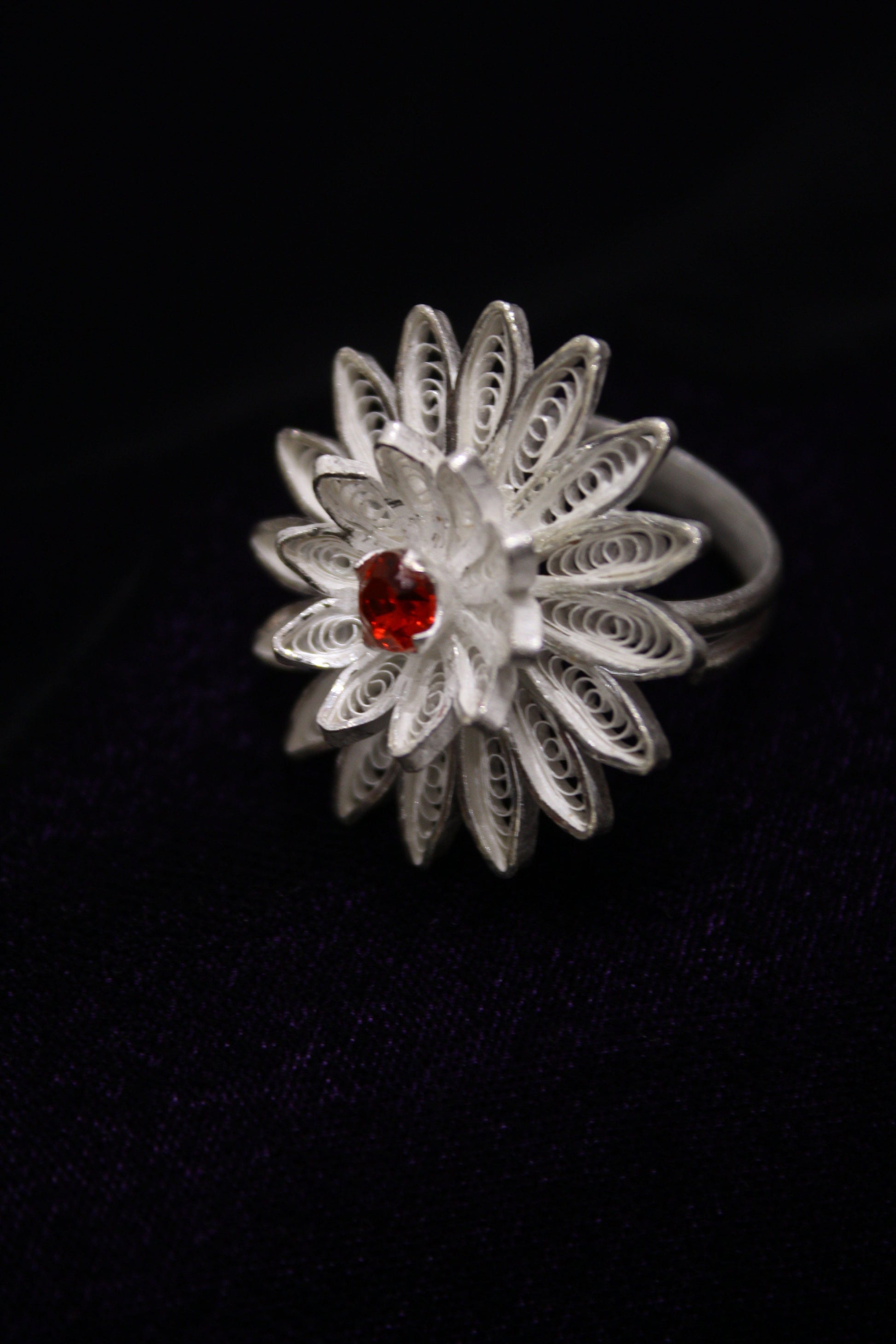 Designer Tarakasi Silver Filigree Ring