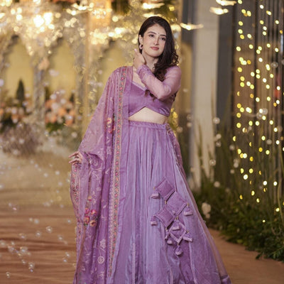 Inara purple organza lehenga set