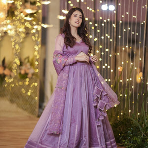 Inara purple organza lehenga set