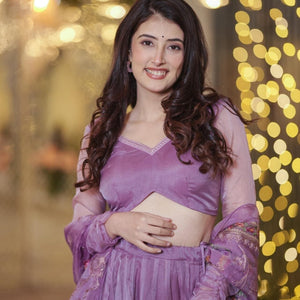 Inara purple organza lehenga set
