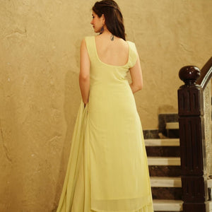 Archita Yellow Embroidered Kurta Set