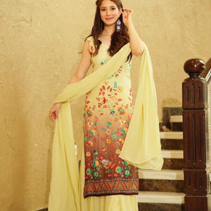 Archita Yellow Embroidered Kurta Set