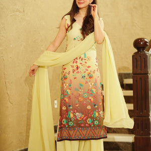 Archita Yellow Embroidered Kurta Set