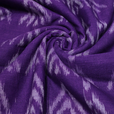Violet Hill Theme Sambalpuri Ikat Cotton Fabric