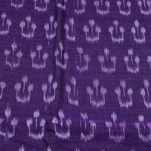 Blue White Symbolic Sambalpuri Ikat Cotton Fabric