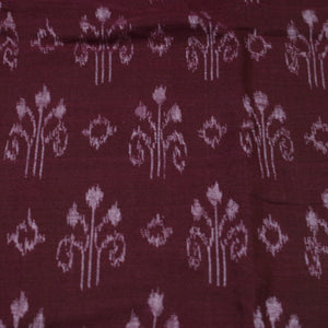 Deep Wine Jhoti Theme Sambalpuri Ikat Cotton Fabric