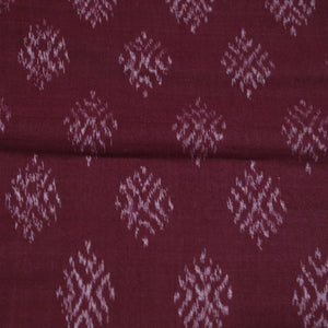 Deep Wine Jhoti Theme Sambalpuri Ikat Cotton Fabric