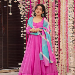 Rosy Veil organza Suit Set