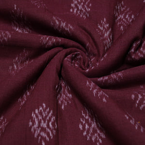 Deep Wine Jhoti Theme Sambalpuri Ikat Cotton Fabric