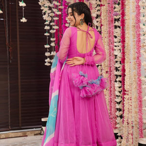 Rosy Veil organza Suit Set