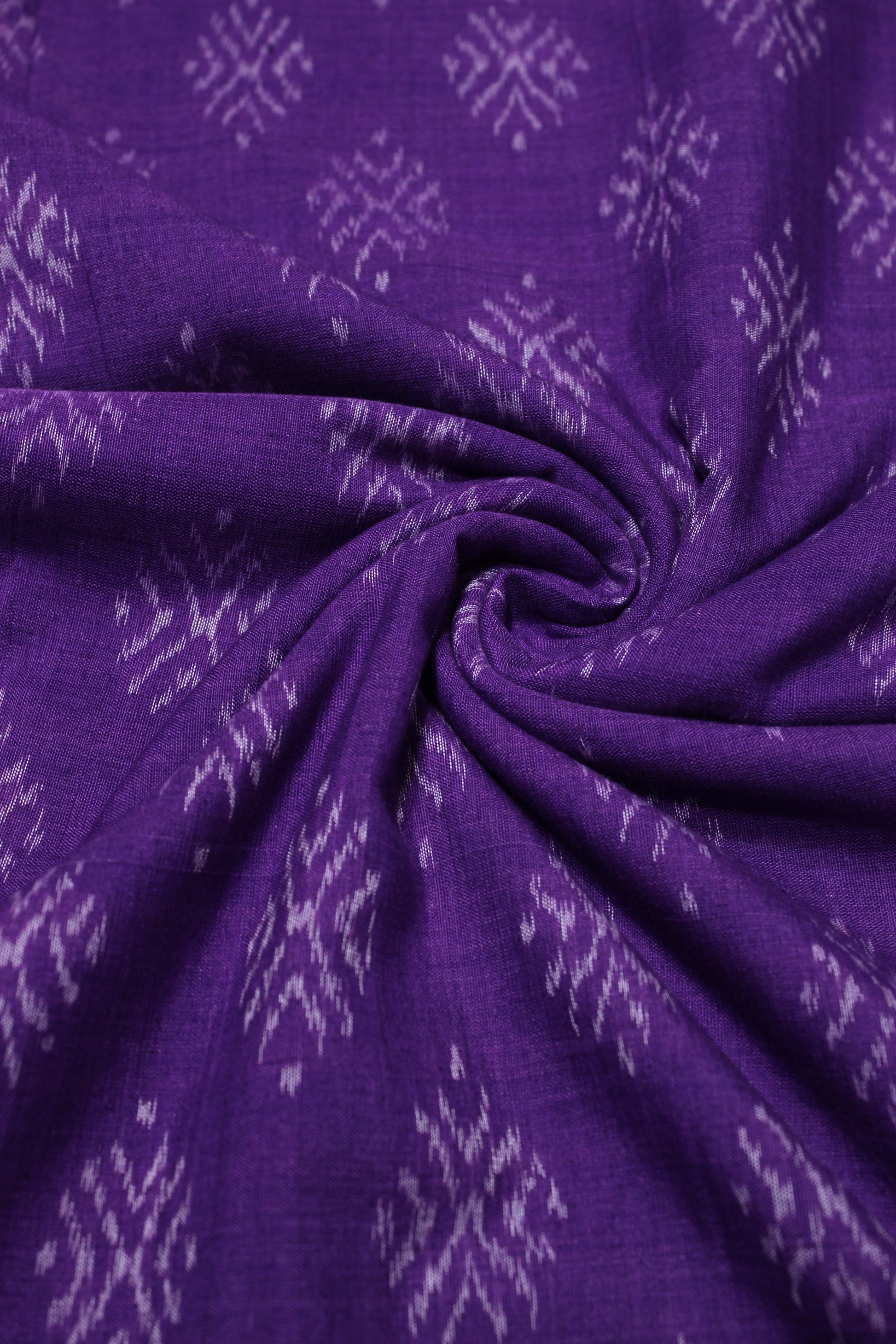 Violet Jhoti Theme Sambalpuri Ikat Cotton Fabric