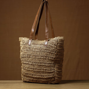 Beige - Handcrafted Multipurpose Raffia Shoulder Bag