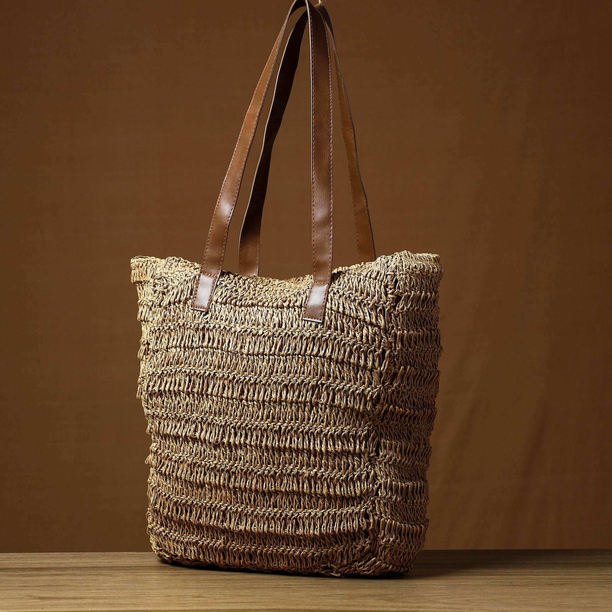 Beige - Handcrafted Multipurpose Raffia Shoulder Bag