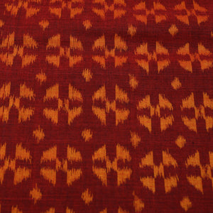 Maroon Orange Sambalpuri Ikat Cotton Fabric