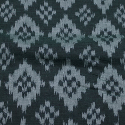 Green Pasapali Sambalpuri Ikat Cotton Fabric