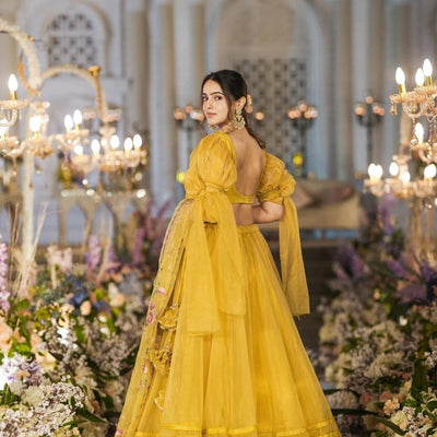 Sianni Yellow ORGANZA LEHENGA SET