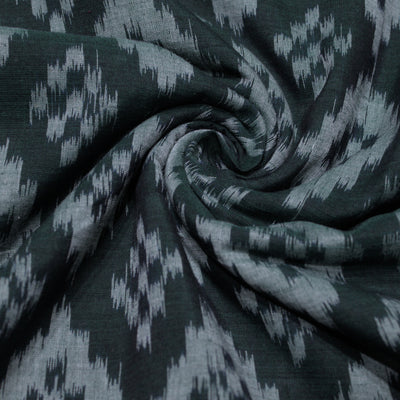 Green Pasapali Sambalpuri Ikat Cotton Fabric