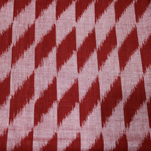Red Silver Sambalpuri Ikat Cotton Fabric