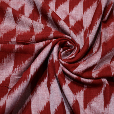 Red Silver Sambalpuri Ikat Cotton Fabric