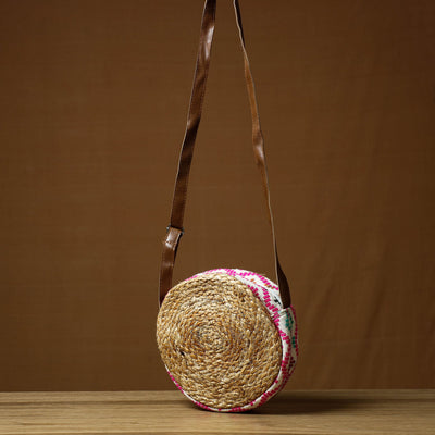 Brown - Handcrafted Multipurpose Jute Round Sling Bag