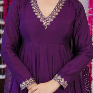 Dreamy purple Muslin suit set
