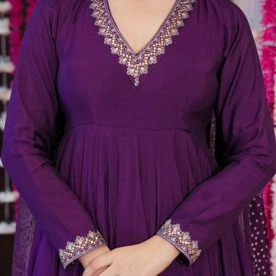 Dreamy purple Muslin suit set