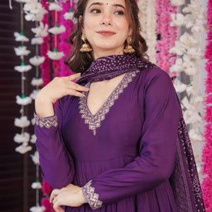 Dreamy purple Muslin suit set