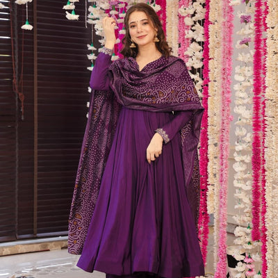 Dreamy purple Muslin suit set
