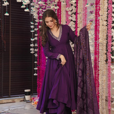 Dreamy purple Muslin suit set