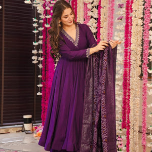 Dreamy purple Muslin suit set