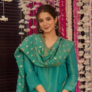 Gulnar green sharara set