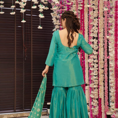 Gulnar green sharara set
