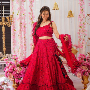 VERMILION BLISS CHINON LEHENGA SET
