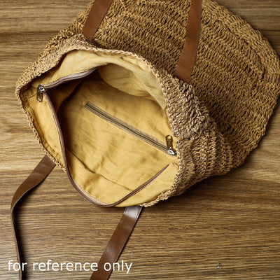 Beige - Handcrafted Multipurpose Raffia Shoulder Bag