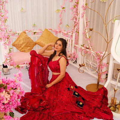VERMILION BLISS CHINON LEHENGA SET
