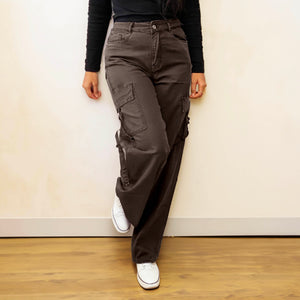 Brown Straight Cargo Pants