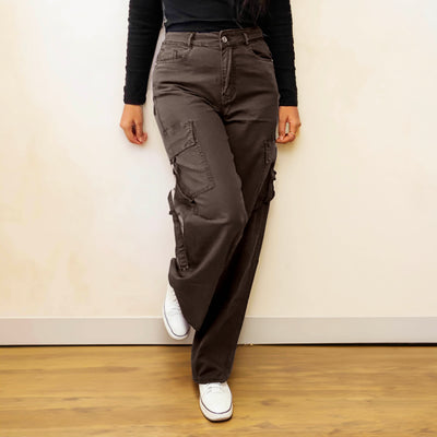 Brown Straight Cargo Pants