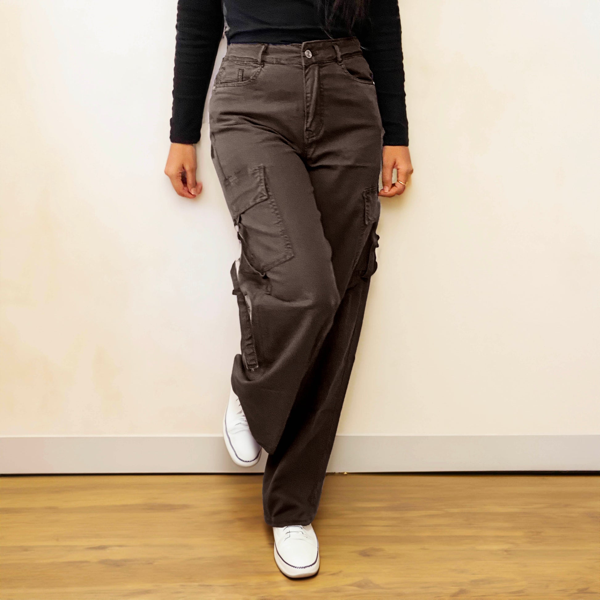 Brown Straight Cargo Pants
