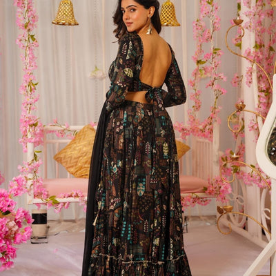 Farisha black lehenga set