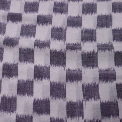 Black White Sambalpuri Ikat Cotton Fabric