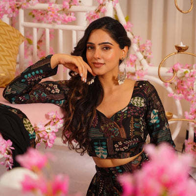 Farisha black lehenga set