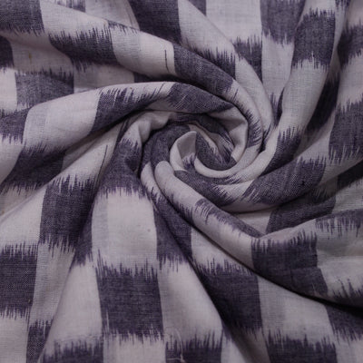 Black White Sambalpuri Ikat Cotton Fabric